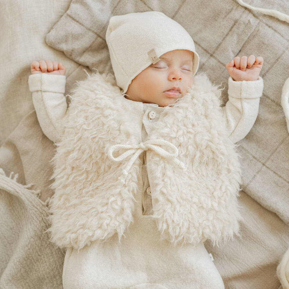 1 + in the family-Baby Boys Ivory Fleece Vest | Childrensalon Outlet