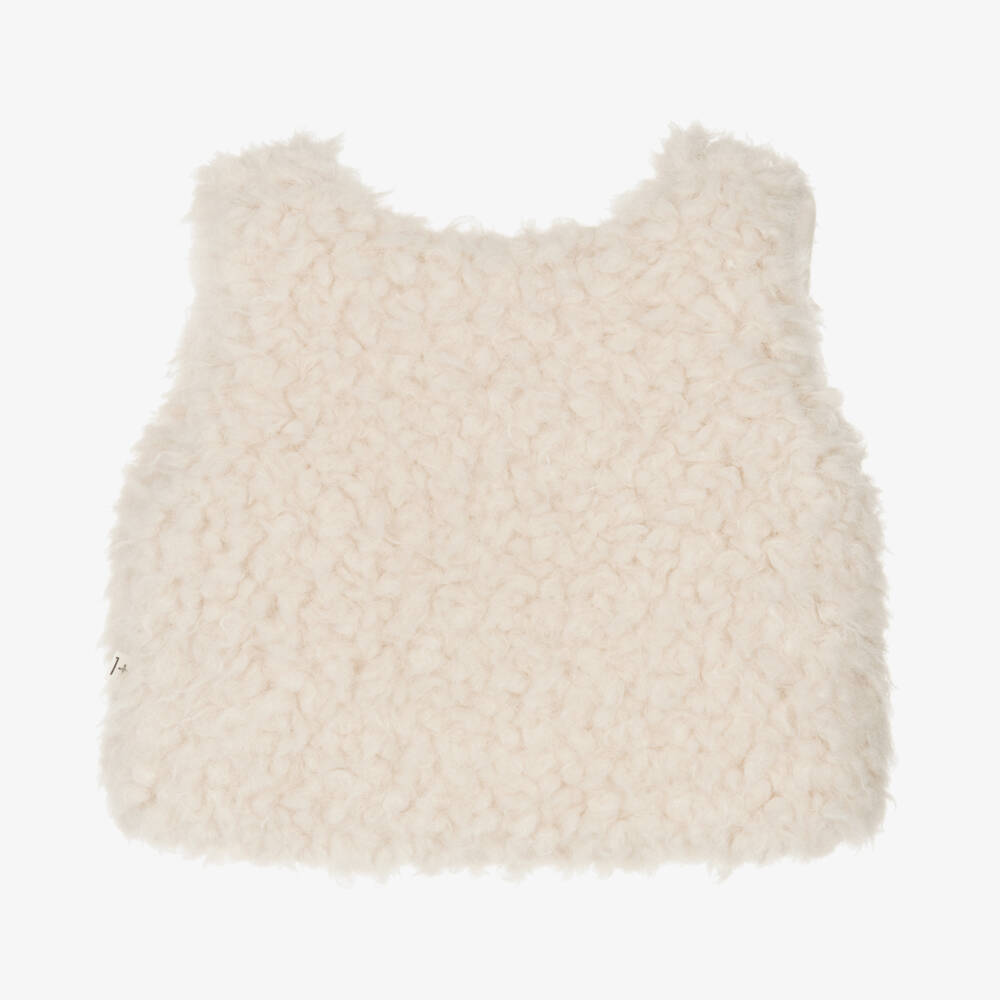 1 + in the family-Baby Boys Ivory Fleece Vest | Childrensalon Outlet