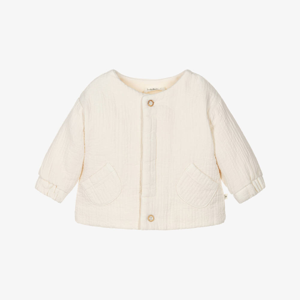 1 + in the family-Baby Boys Ivory Organic Cotton Jacket | Childrensalon Outlet