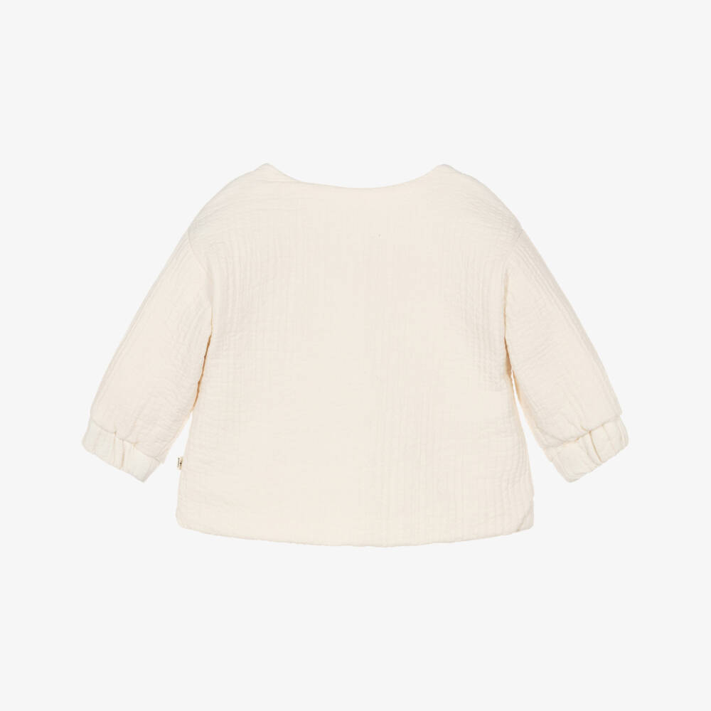 1 + in the family-Baby Boys Ivory Organic Cotton Jacket | Childrensalon Outlet