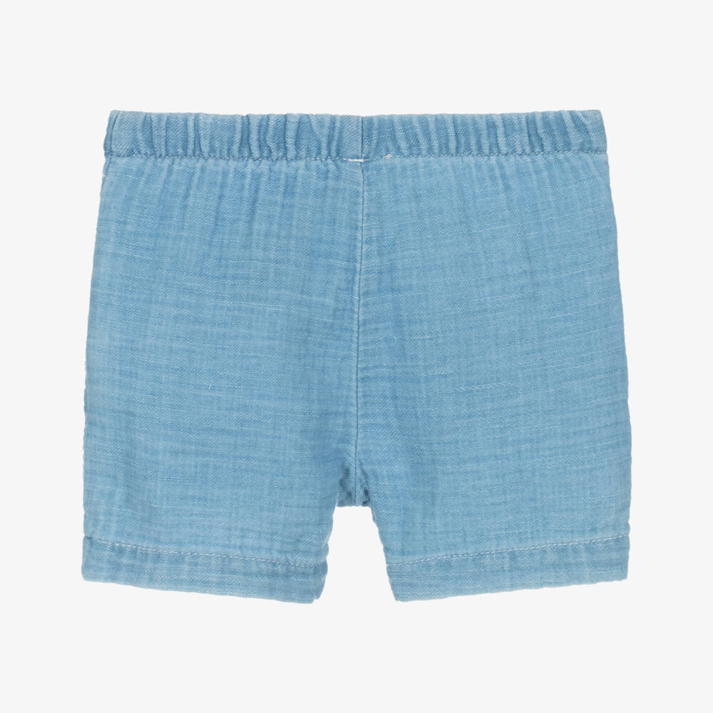 1 + in the family-Baby Boys Light Blue Cotton Shorts | Childrensalon Outlet