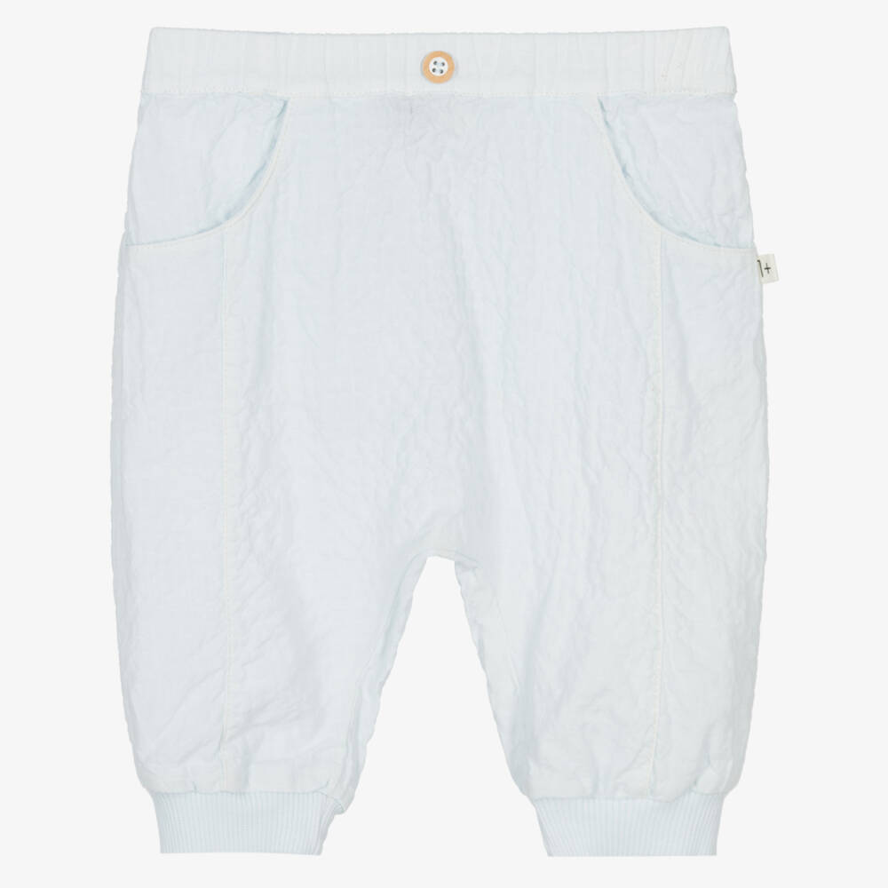 1 + in the family-Baby Boys Pale Blue Crinkle Cotton Trousers | Childrensalon Outlet
