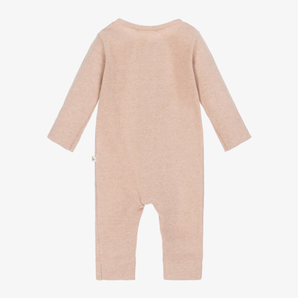 1 + in the family-Baby Girl Pink Ribbed Babygrow | Childrensalon Outlet
