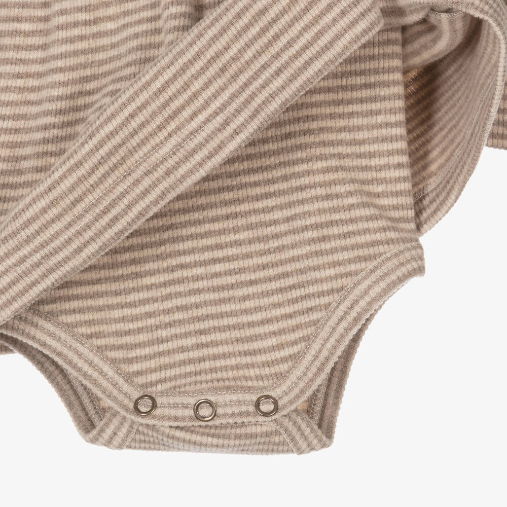 1 + in the family-Бежевое хлопковое платье в полоску | Childrensalon Outlet