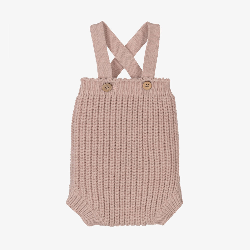 1 + in the family - Baby Girls Dusky Pink Knitted Shorts | Childrensalon