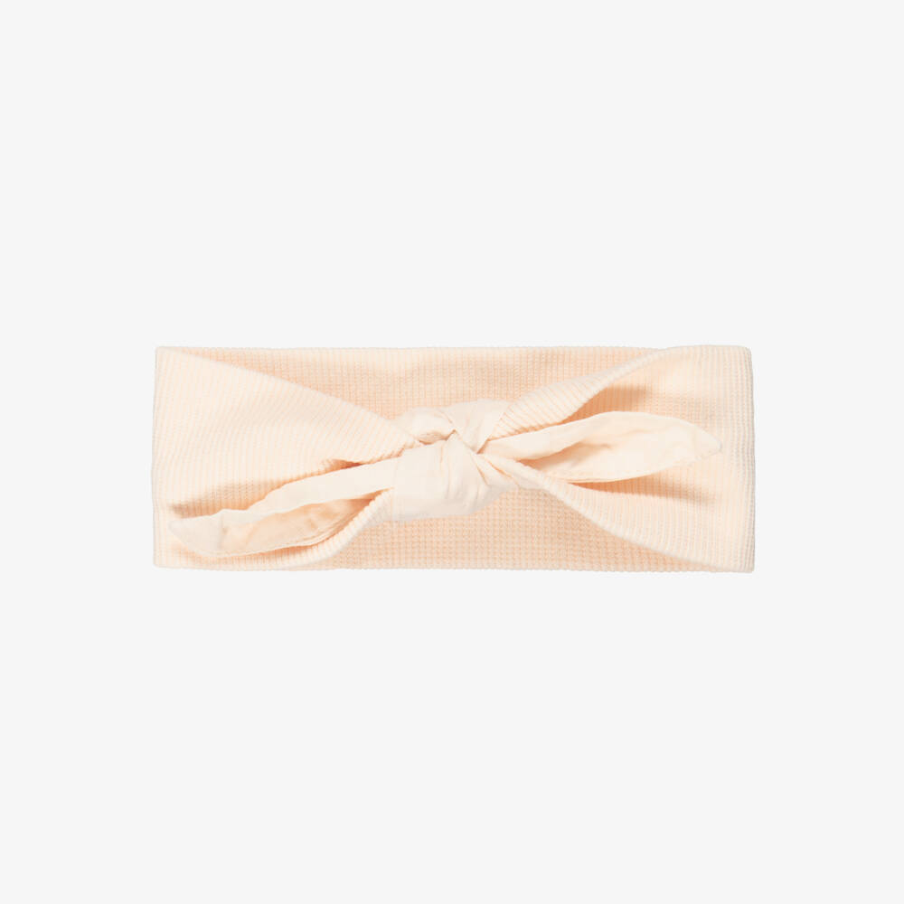 1 + in the family-Baby Girls Pastel Pink Cotton Bow Headband | Childrensalon Outlet