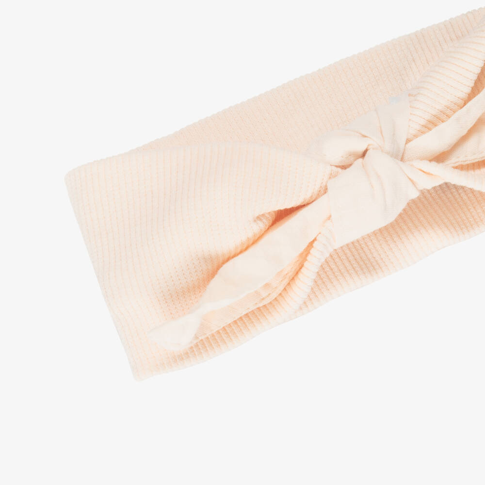 1 + in the family-Baby Girls Pastel Pink Cotton Bow Headband | Childrensalon Outlet