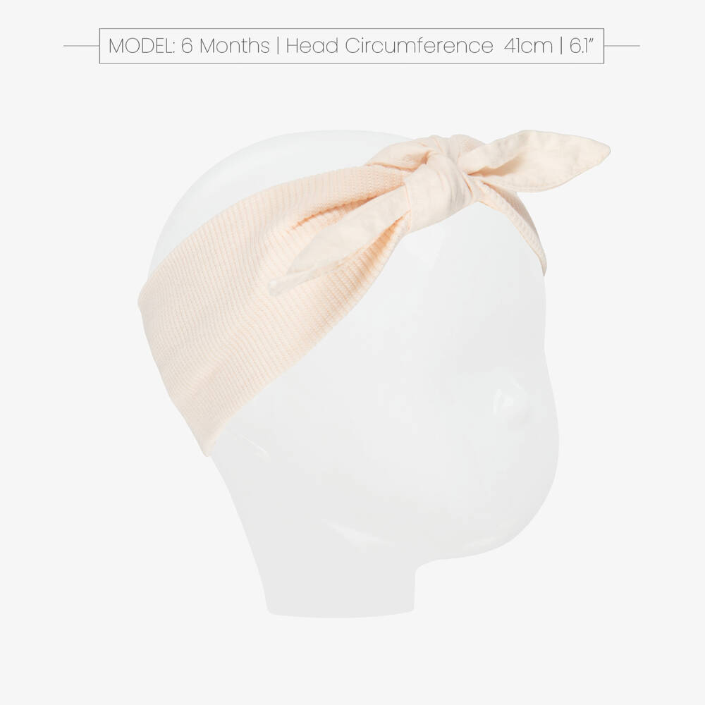 1 + in the family-Baby Girls Pastel Pink Cotton Bow Headband | Childrensalon Outlet