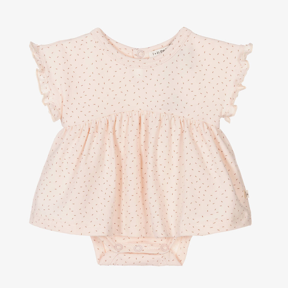 1 + in the family - Robe rose en coton bébé | Childrensalon