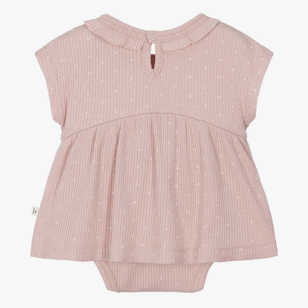 1 + in the family-فستان قطن جيرسي لون زهري للمولودات | Childrensalon Outlet