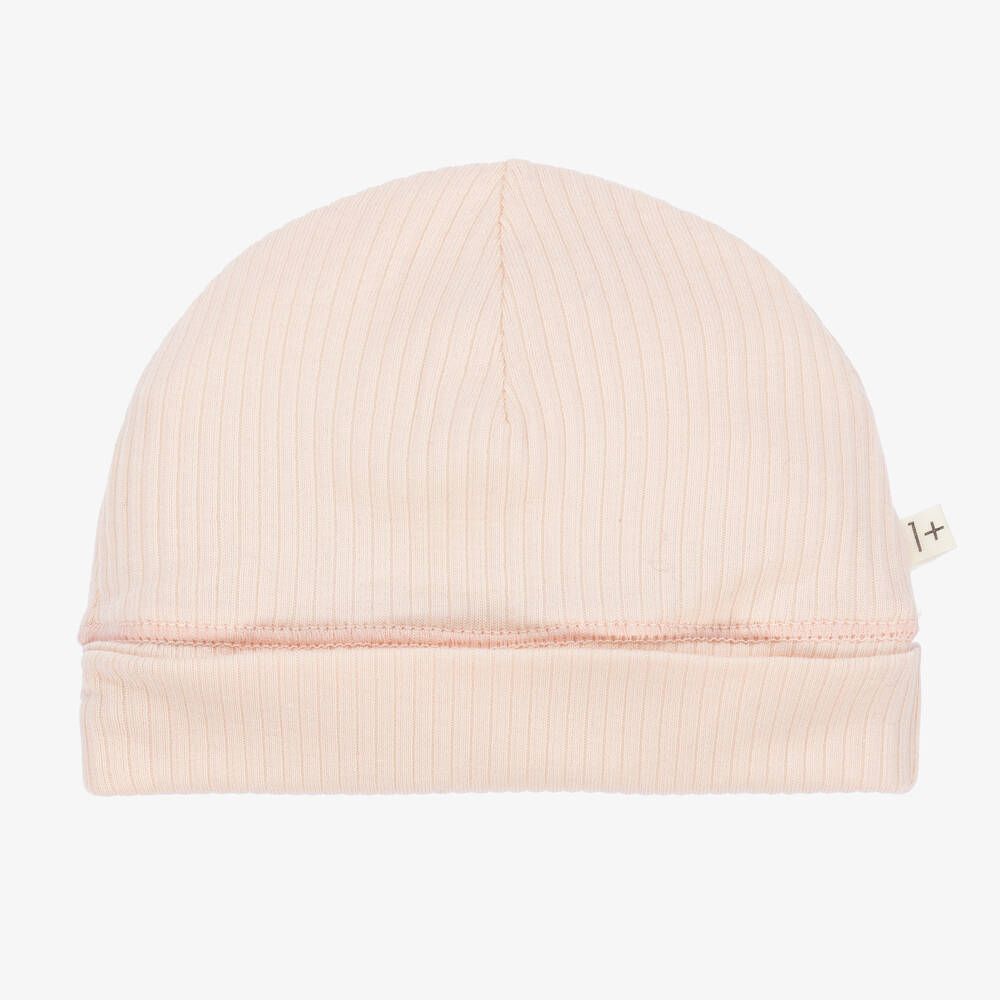 1 + in the family - Bonnet jersey de coton côtelé rose | Childrensalon