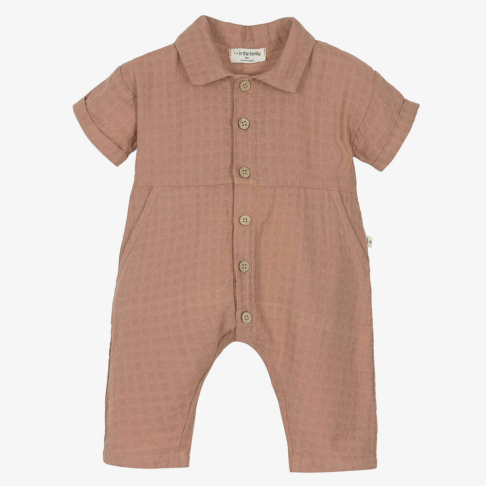 1 + in the family - Rosa Seersucker-Overall für Babys | Childrensalon