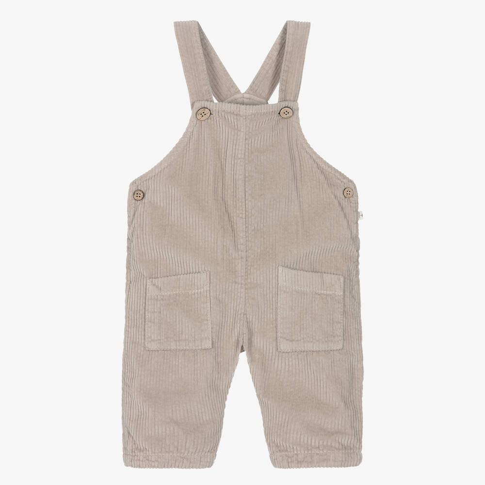 1 + in the family-Beige Cotton Corduroy Dungarees | Childrensalon Outlet