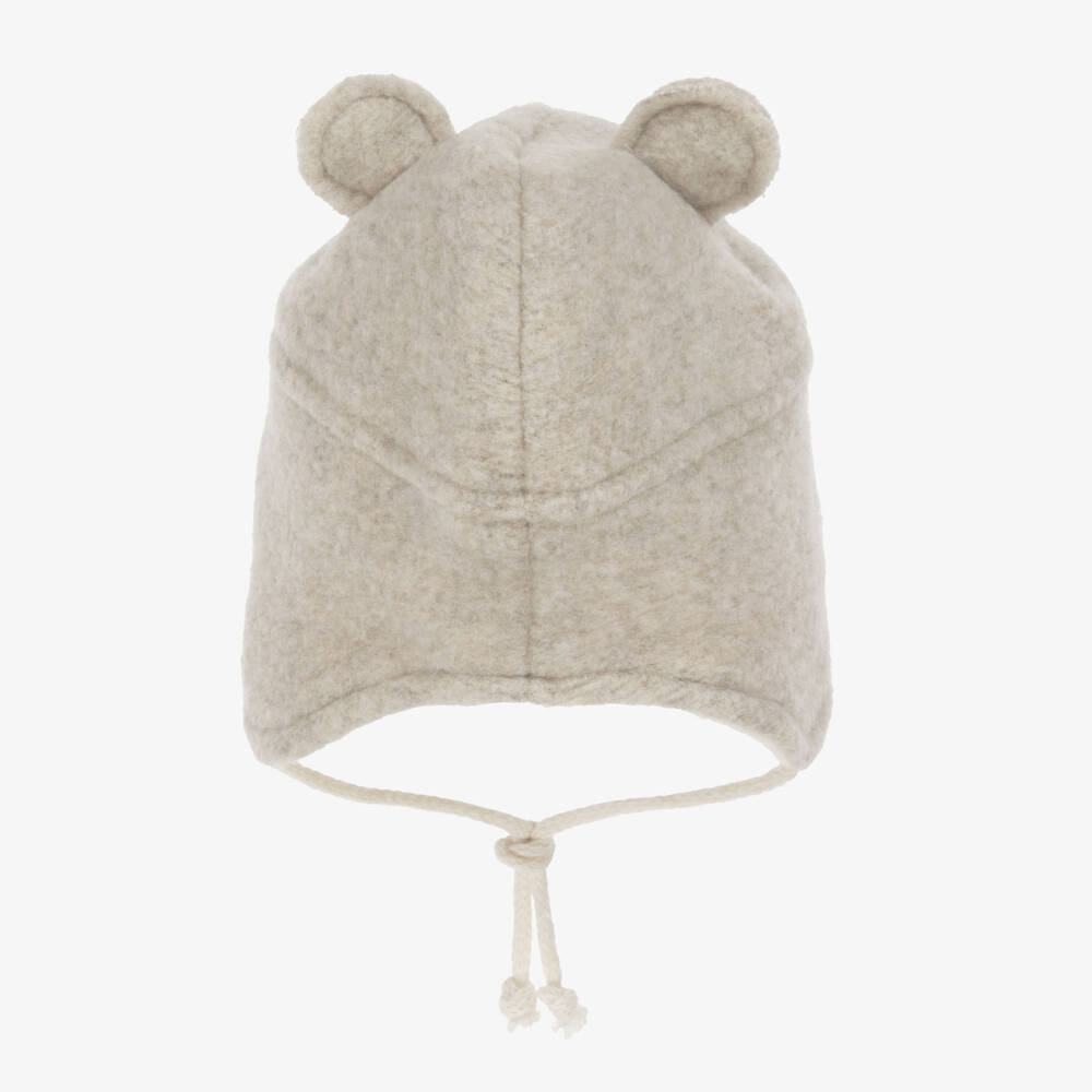 1 + in the family-Бежевая флисовая шапка с ушками для малышей | Childrensalon Outlet