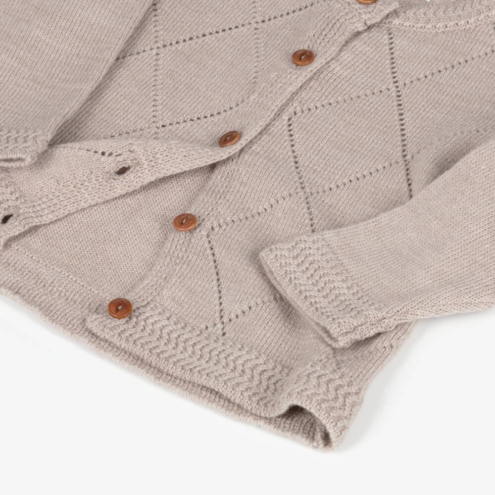 1 + in the family-Beige Knitted Cardigan | Childrensalon Outlet
