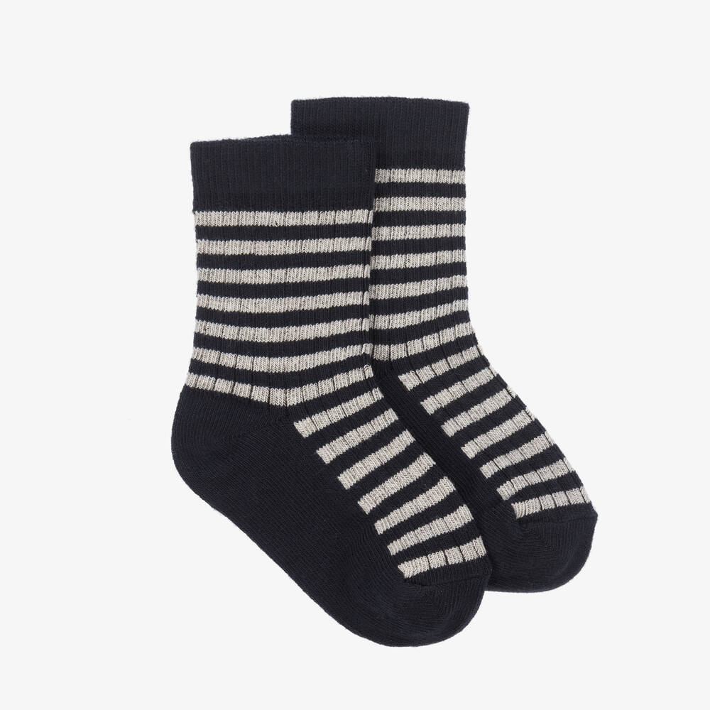 1 + in the family - Blue & Grey Striped Ankle Socks | Childrensalon