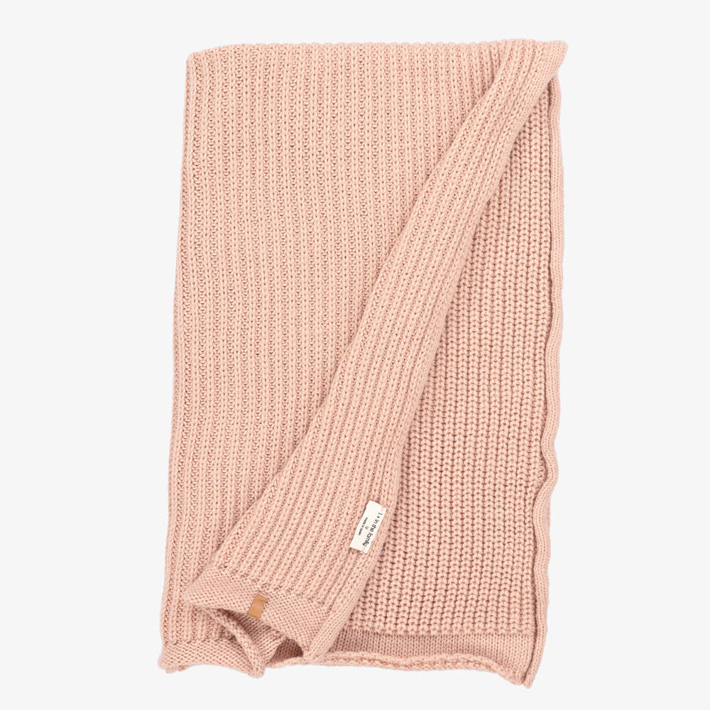 1 + in the family-Blush Pink Knitted Blanket (92cm) | Childrensalon Outlet