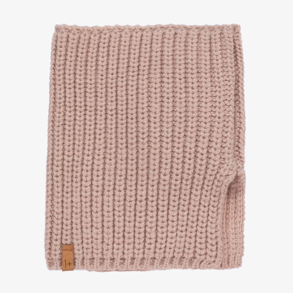 1 + in the family - Blush Pink Ribbed Knit Snood | Childrensalon