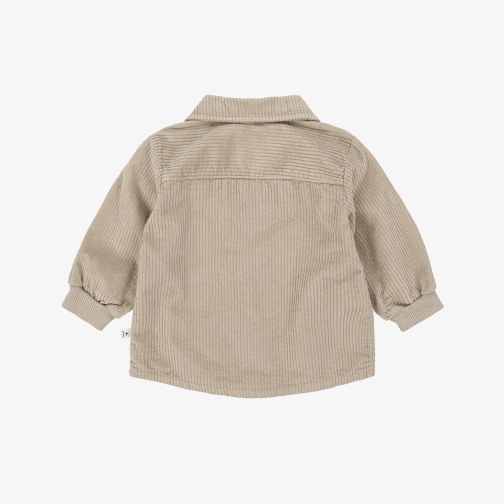 1 + in the family-Рубашка из бежевого вельвета с карманами для мальчиков | Childrensalon Outlet