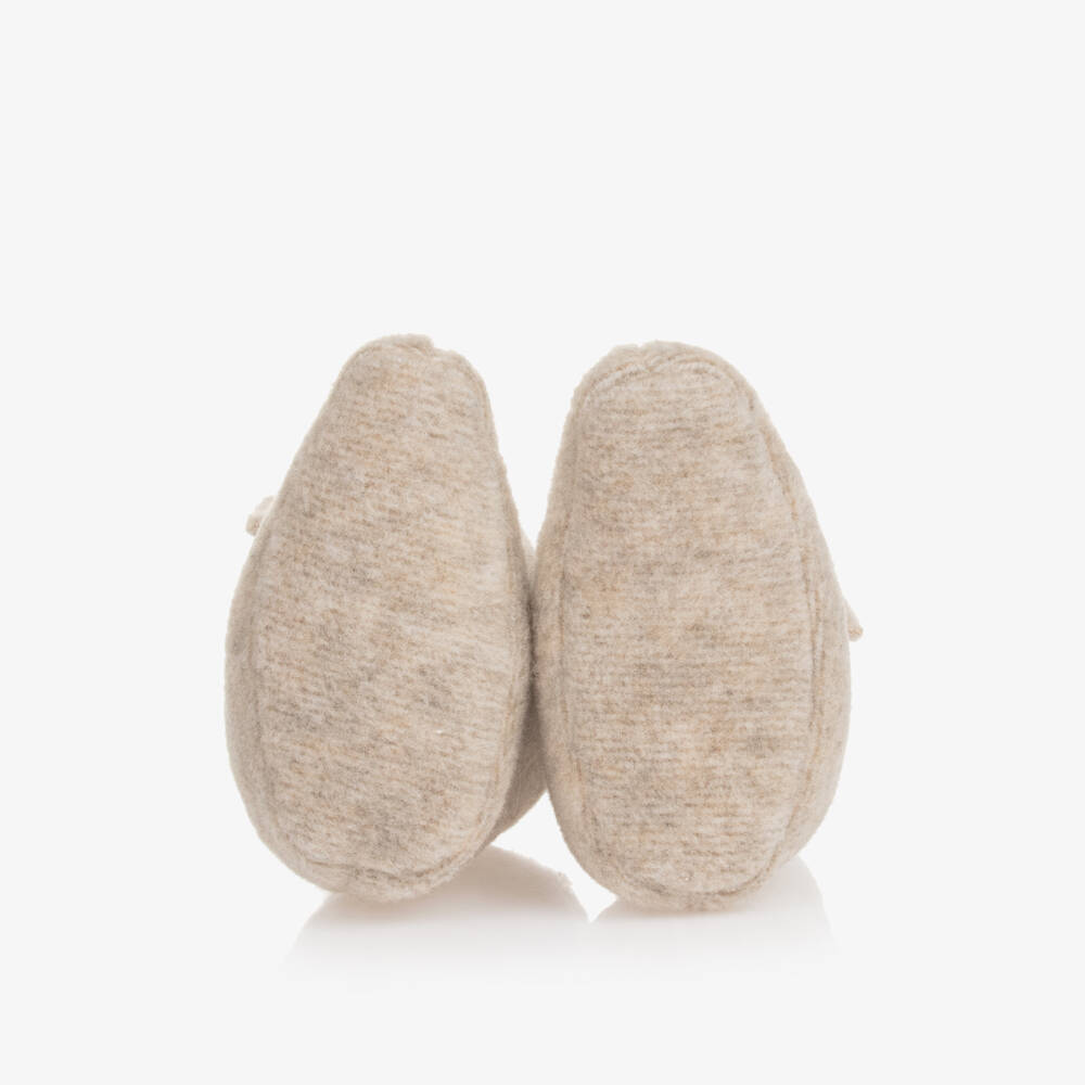 1 + in the family-Boys Beige Cosy Fleece Booties | Childrensalon Outlet
