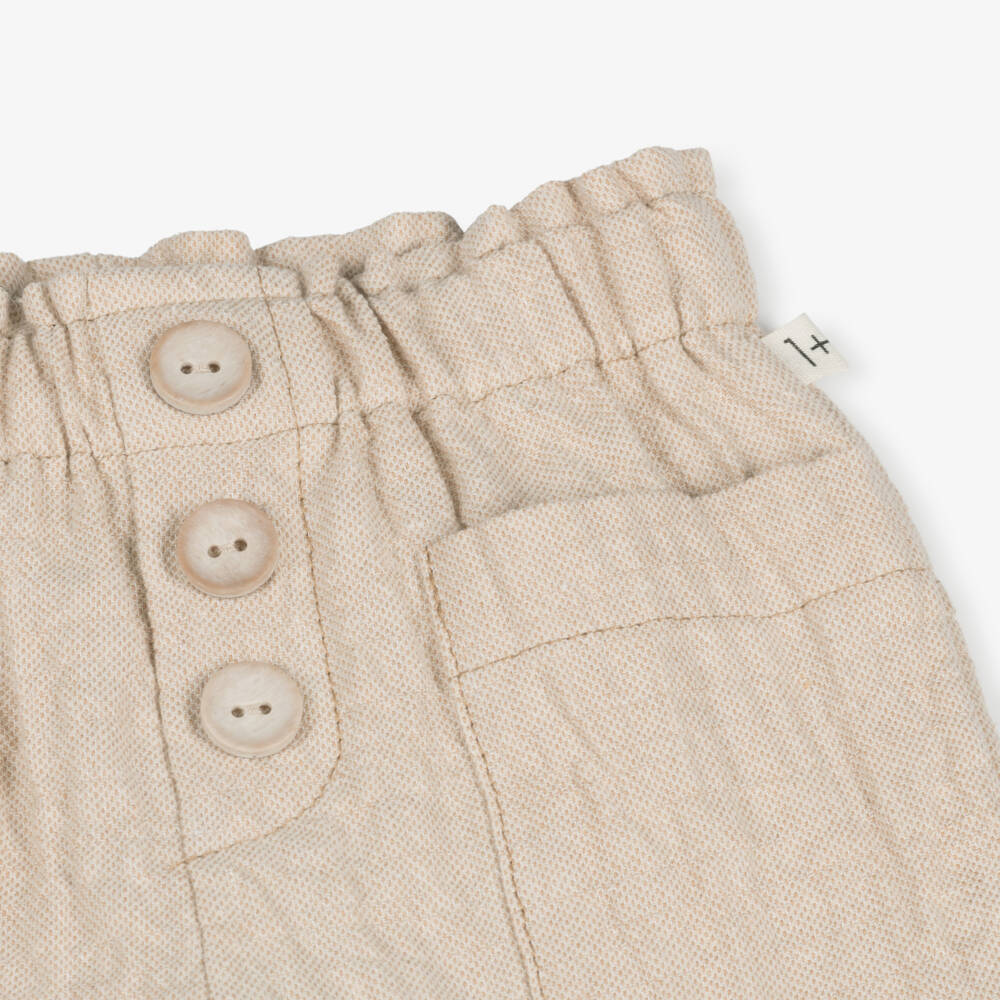 1 + in the family-Бежевые текстурированные хлопковые шорты для мальчиков | Childrensalon Outlet