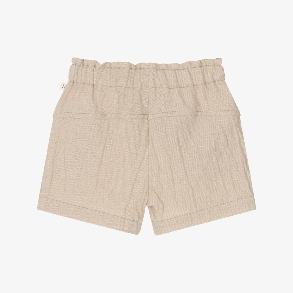 1 + in the family-Бежевые текстурированные хлопковые шорты для мальчиков | Childrensalon Outlet