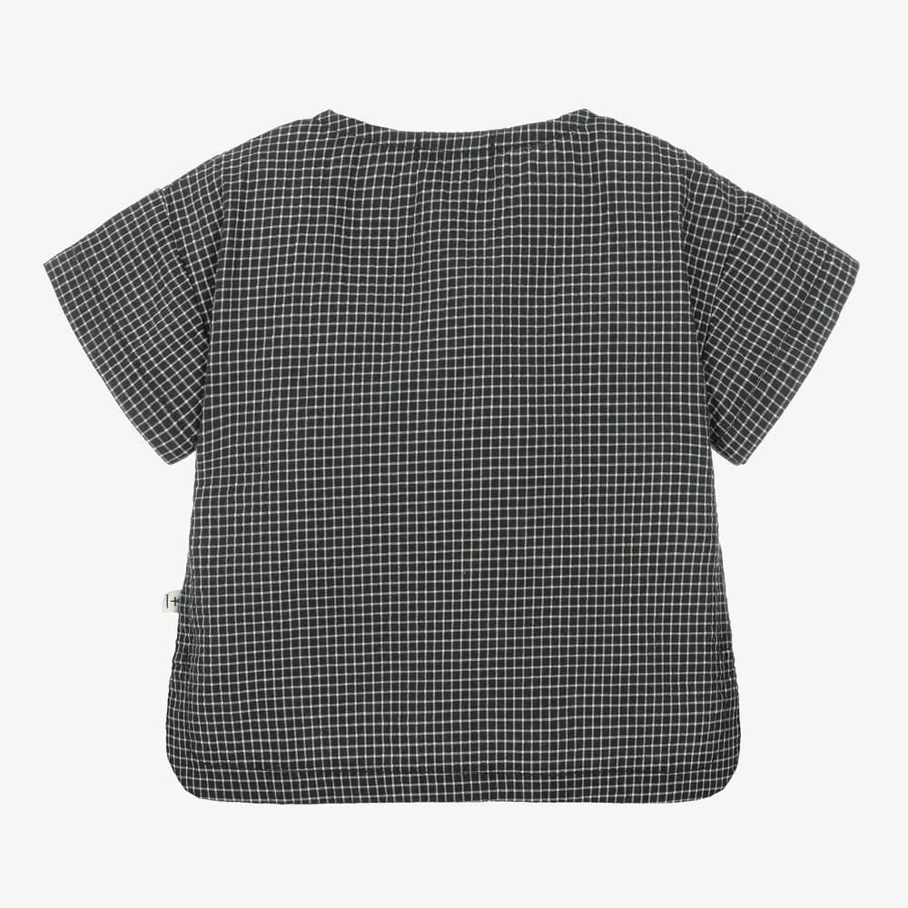  1+ ان ذا فاميلي-قميص قطن سيرسوكر لون أسود للأولاد | Childrensalon Outlet