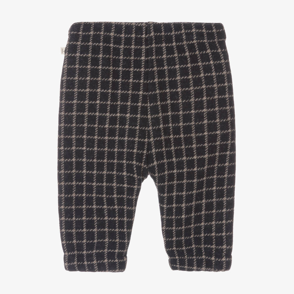 1 + in the family-Хлопковые брюки в сине-бежевую клетку | Childrensalon Outlet