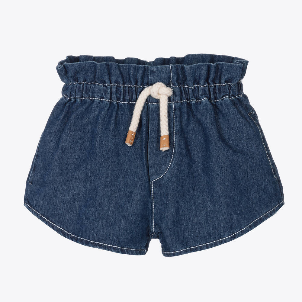 1 + in the family - Boys Blue Chambray Shorts | Childrensalon