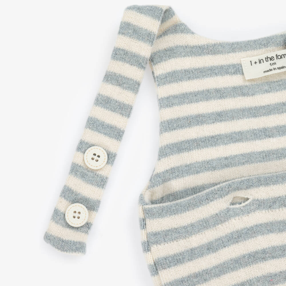 1 + in the family-Синие полосатые вязаные комбинезоны для мальчиков | Childrensalon Outlet