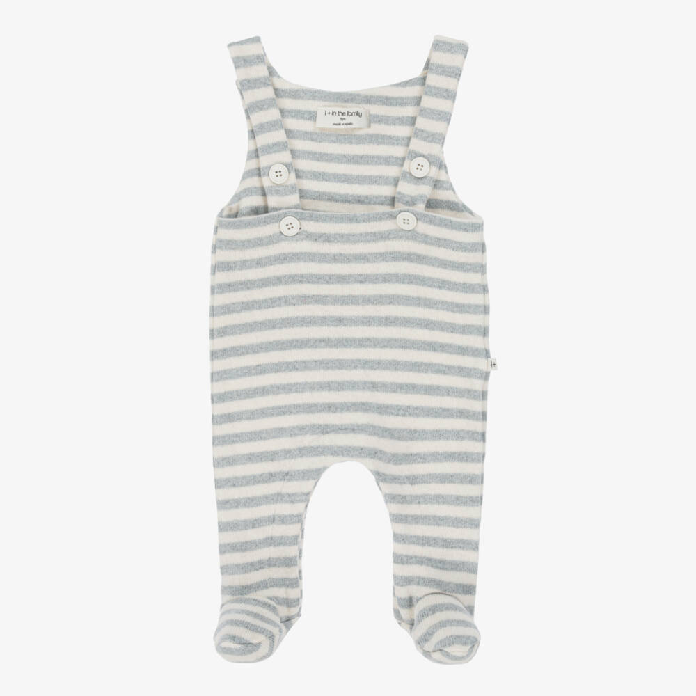 1 + in the family-Синие полосатые вязаные комбинезоны для мальчиков | Childrensalon Outlet