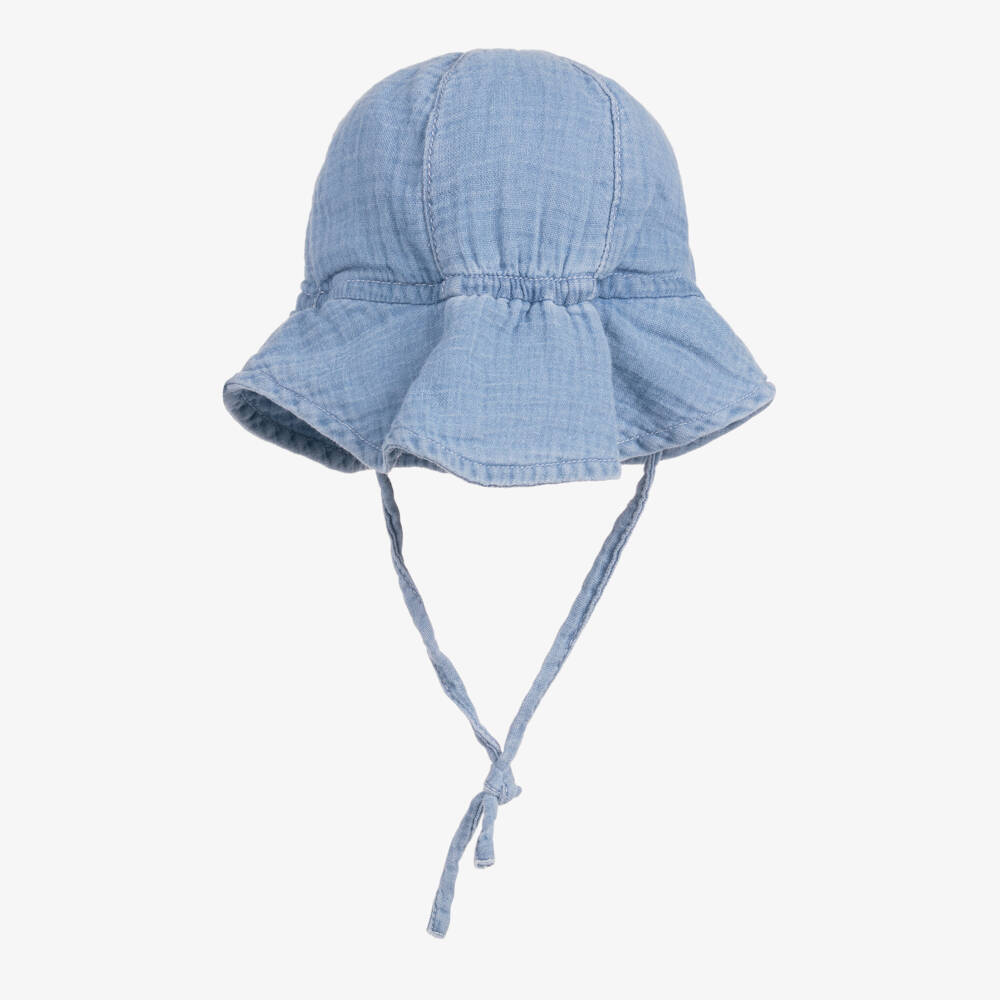 1 + in the family-Boys' Breezy Blue Muslin Cap | Childrensalon Outlet