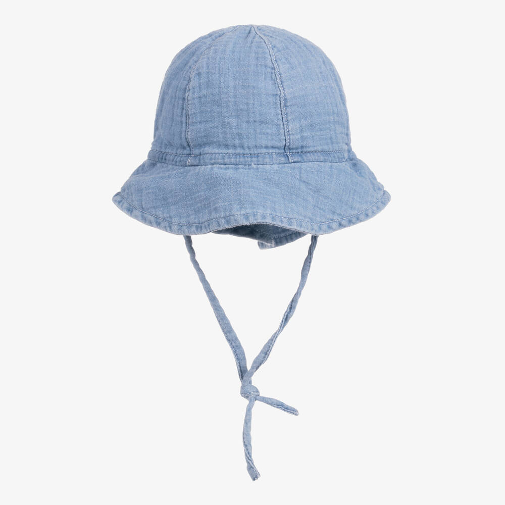 1 + in the family-Boys' Breezy Blue Muslin Cap | Childrensalon Outlet