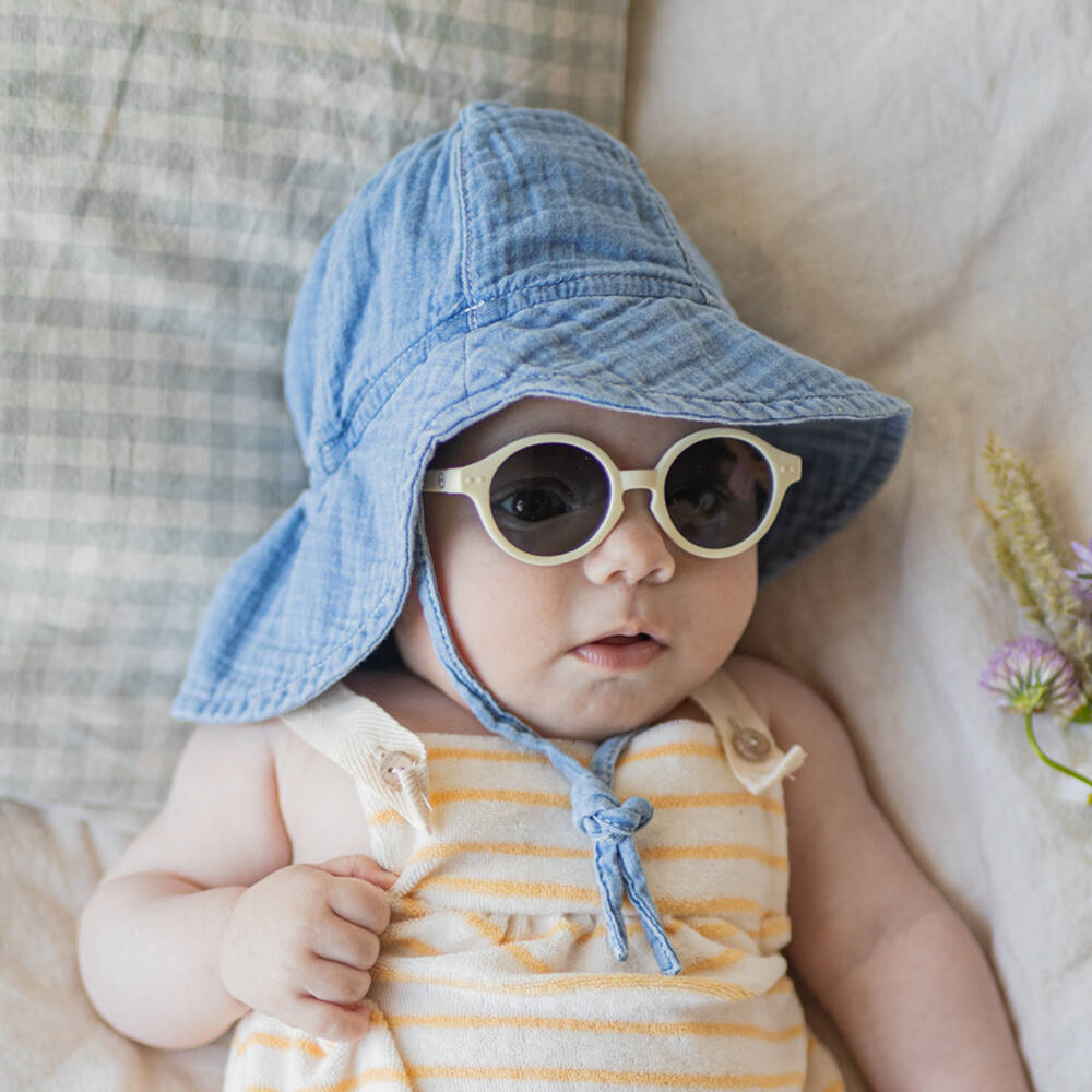 1 + in the family-Boys' Breezy Blue Muslin Cap | Childrensalon Outlet