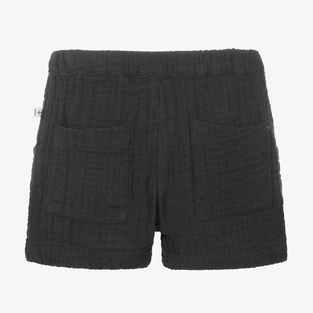 1 + in the family-Boys Charcoal Grey Cotton Shorts | Childrensalon Outlet