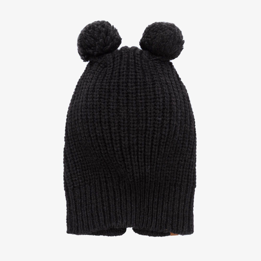 1 + in the family-Boys Charcoal Merino Knit Hood | Childrensalon Outlet