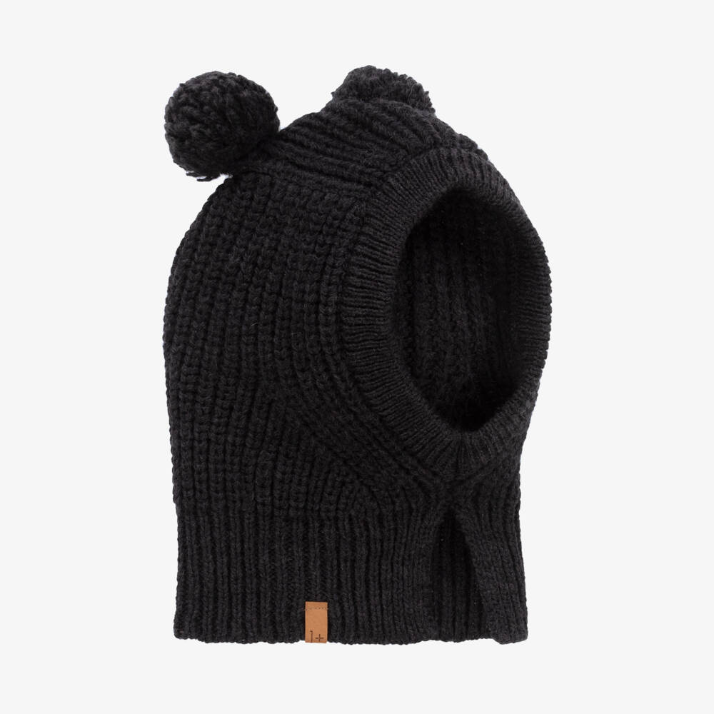 1 + in the family-Boys Charcoal Merino Knit Hood | Childrensalon Outlet