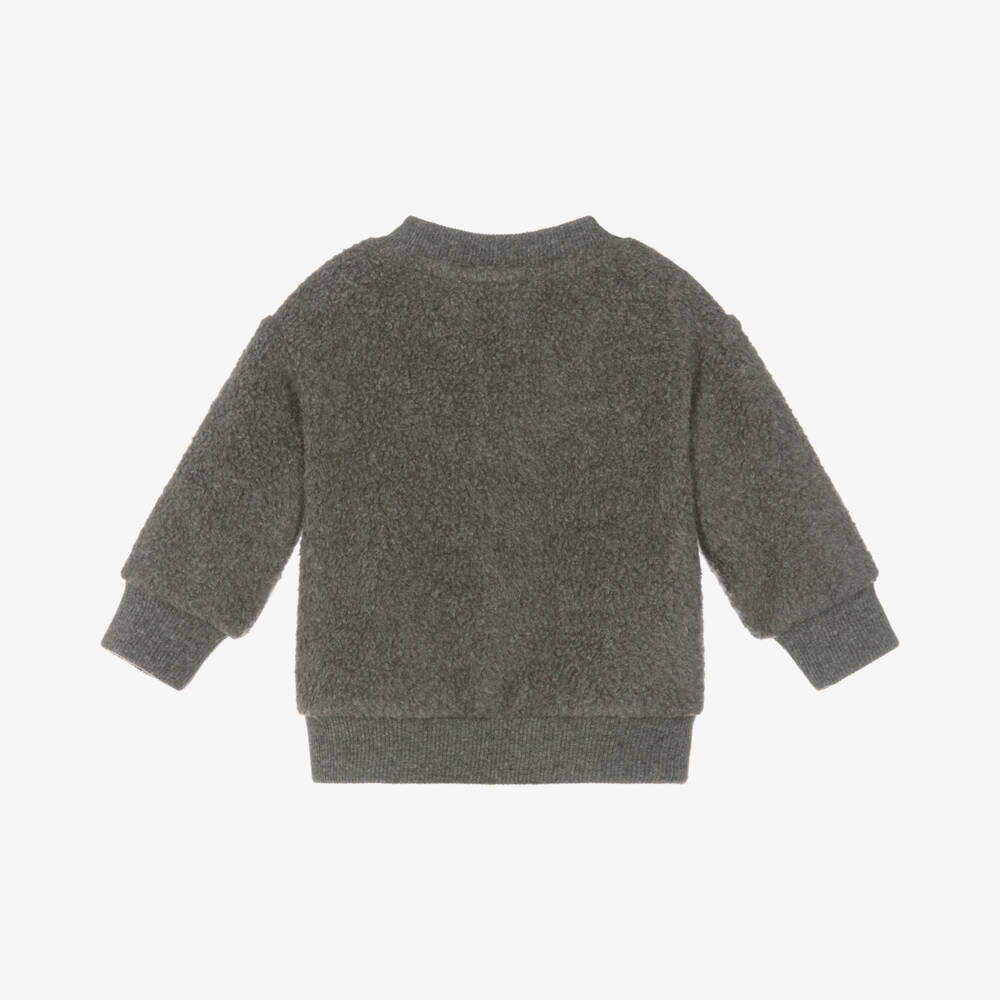 1 + in the family-توب بسحاب أطفال ولادي فليس لون رمادي داكن | Childrensalon Outlet