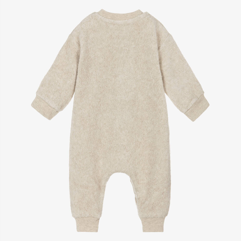 1 + in the family-Boys Cosy Beige Fleece Romper | Childrensalon Outlet