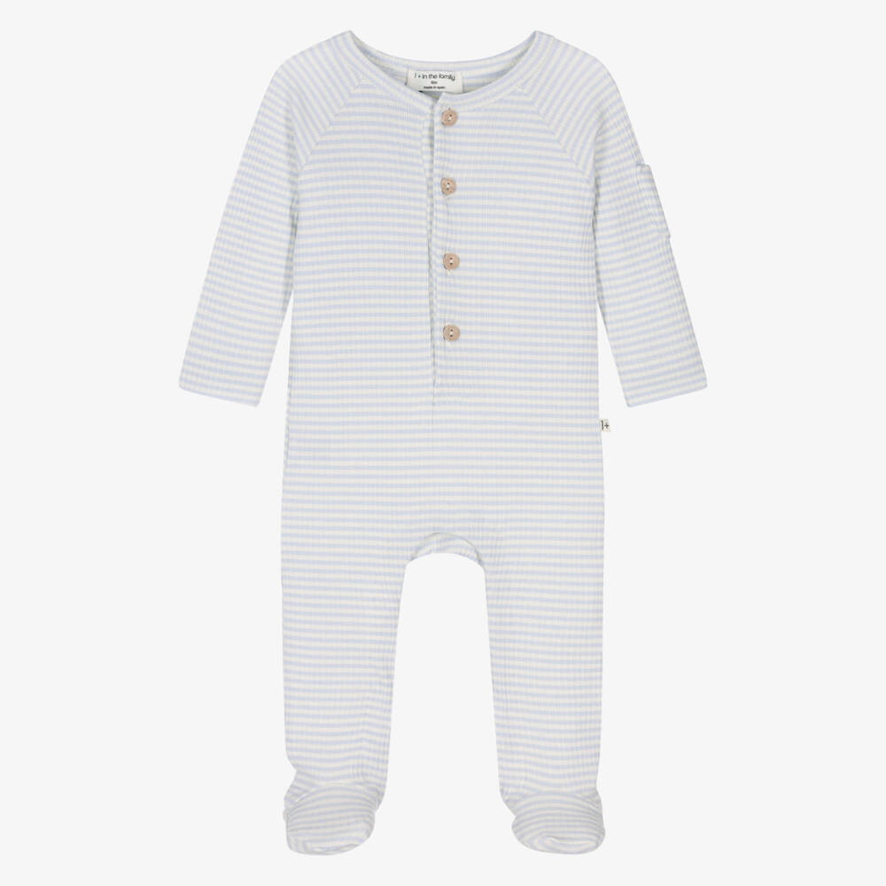 1 + in the family-Boys Cozy Striped Jersey Romper | Childrensalon Outlet