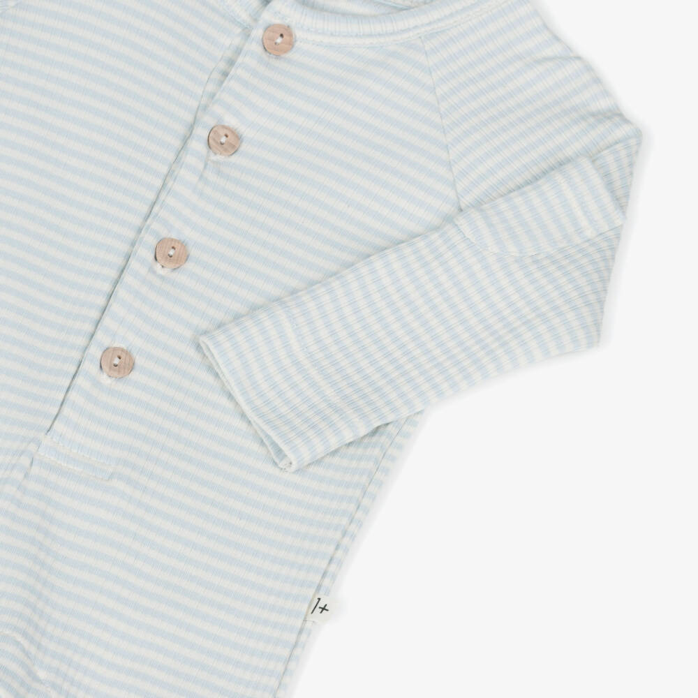 1 + in the family-Boys Cozy Striped Jersey Romper | Childrensalon Outlet