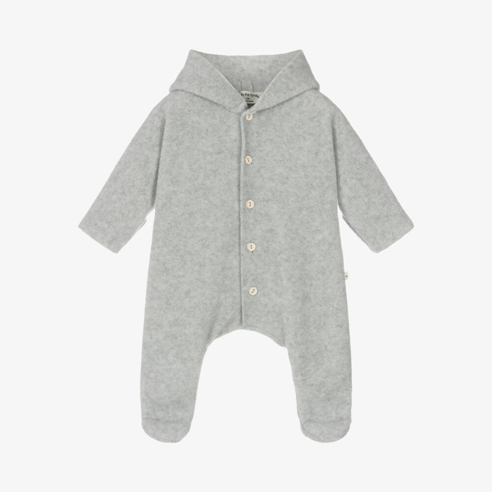 1 + in the family-Boys Grey Bamboo Snuggle Suit | Childrensalon Outlet