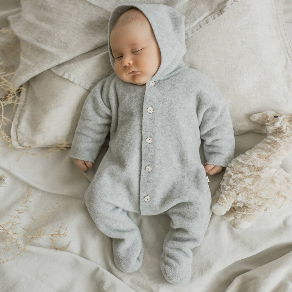 1 + in the family-Boys Grey Bamboo Snuggle Suit | Childrensalon Outlet