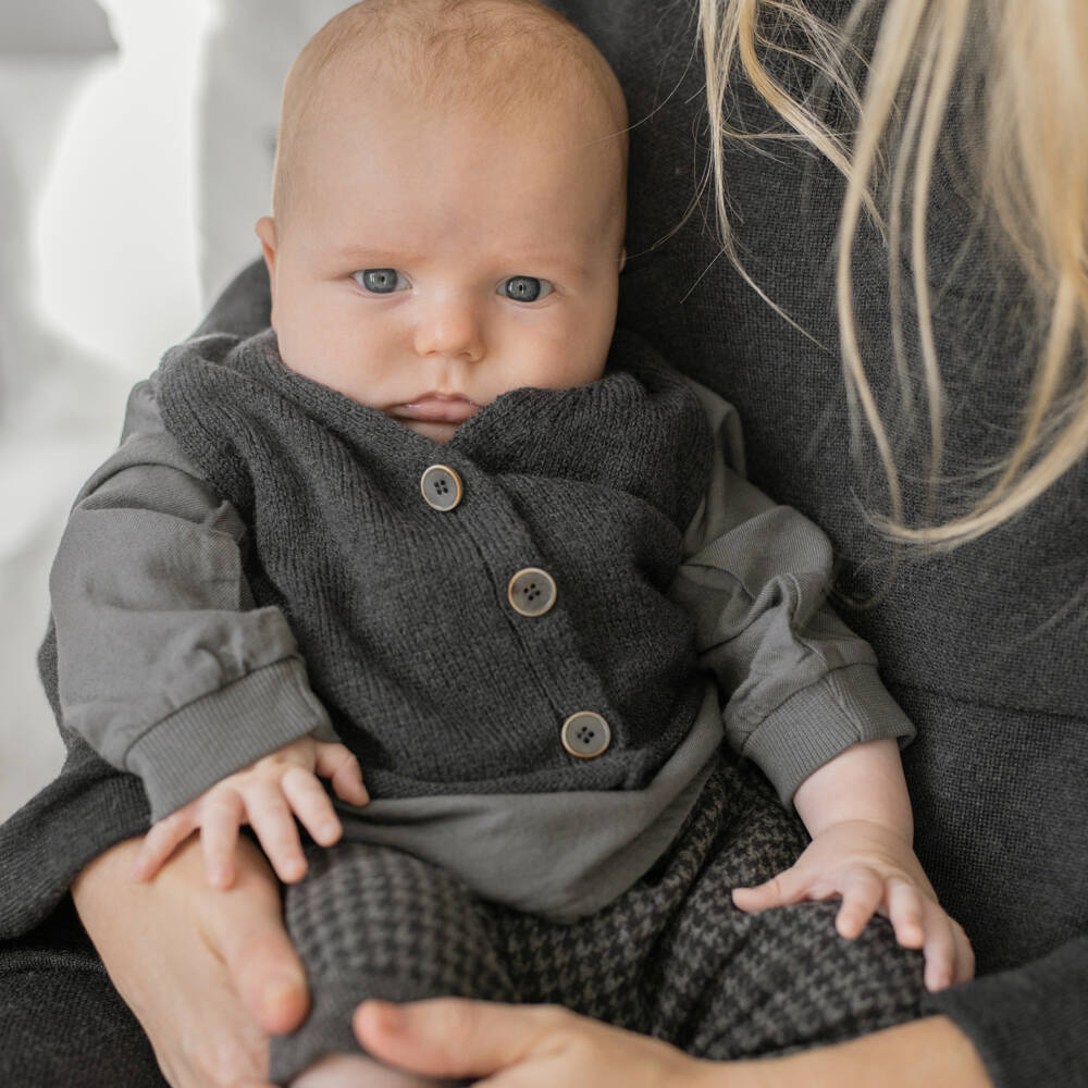 1 + in the family-Boys Grey Checked Trousers | Childrensalon Outlet