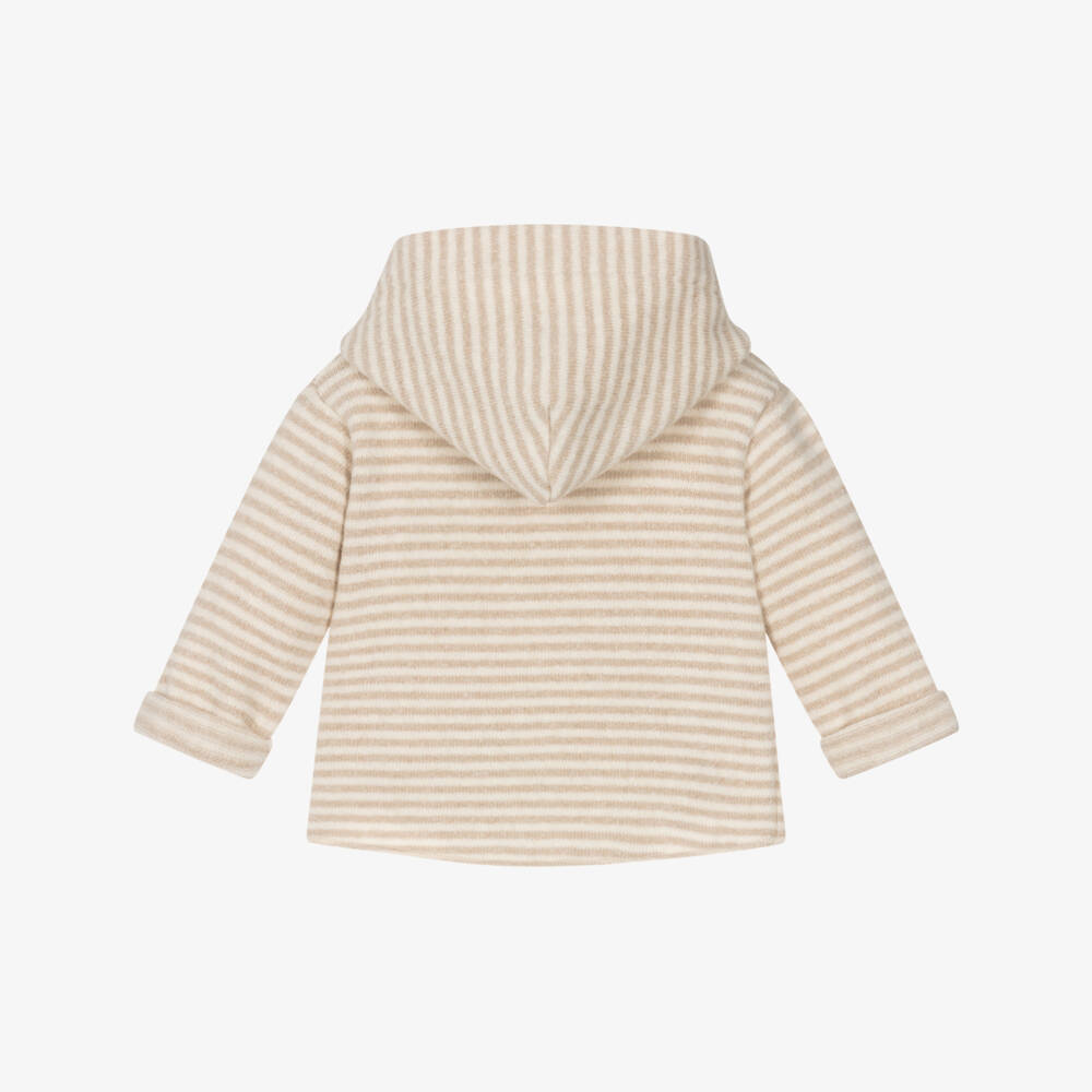 1 + in the family-Boys Ivory Beige Hooded Jumper | Childrensalon Outlet