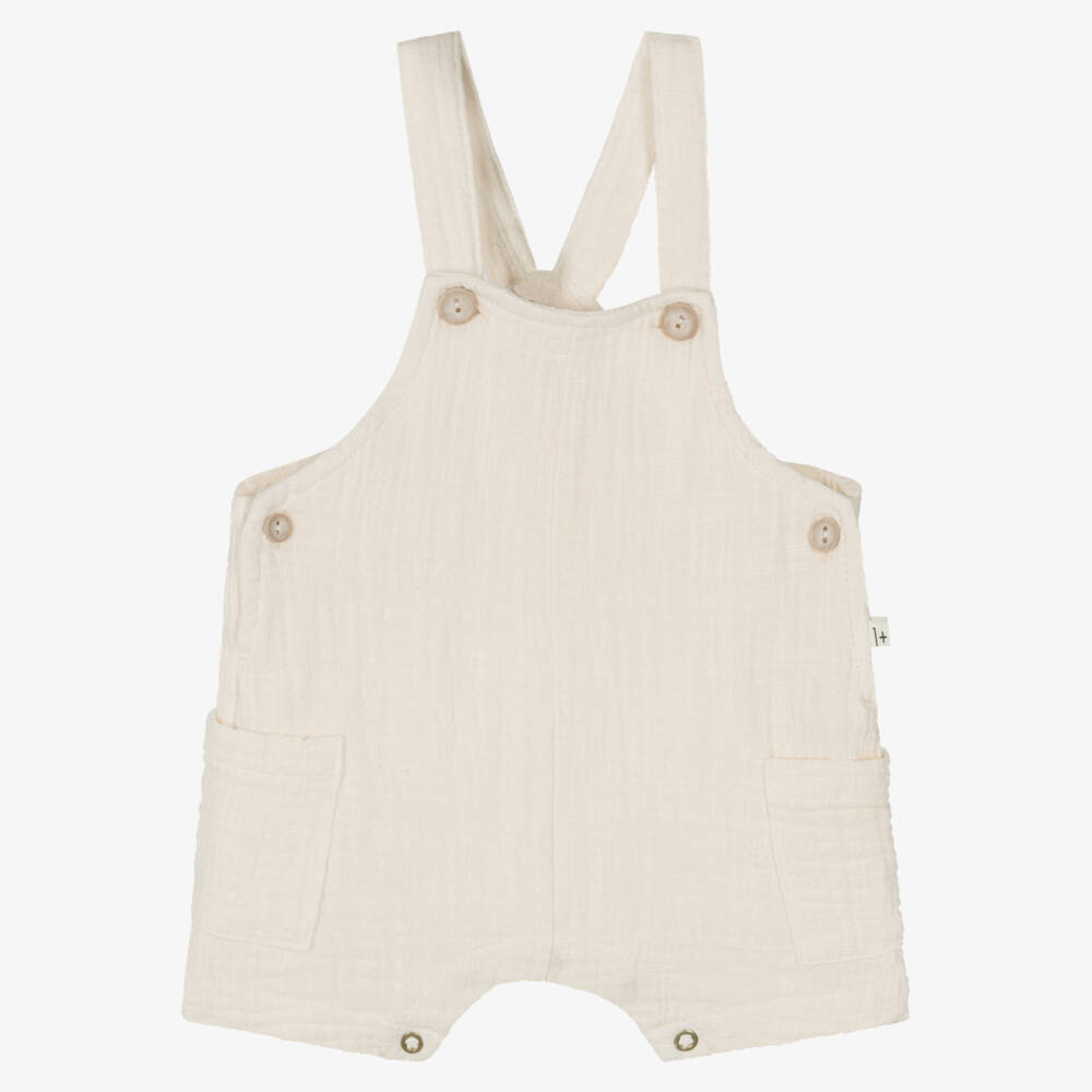 1 + in the family-Boys Ivory Cheesecloth Dungarees | Childrensalon Outlet