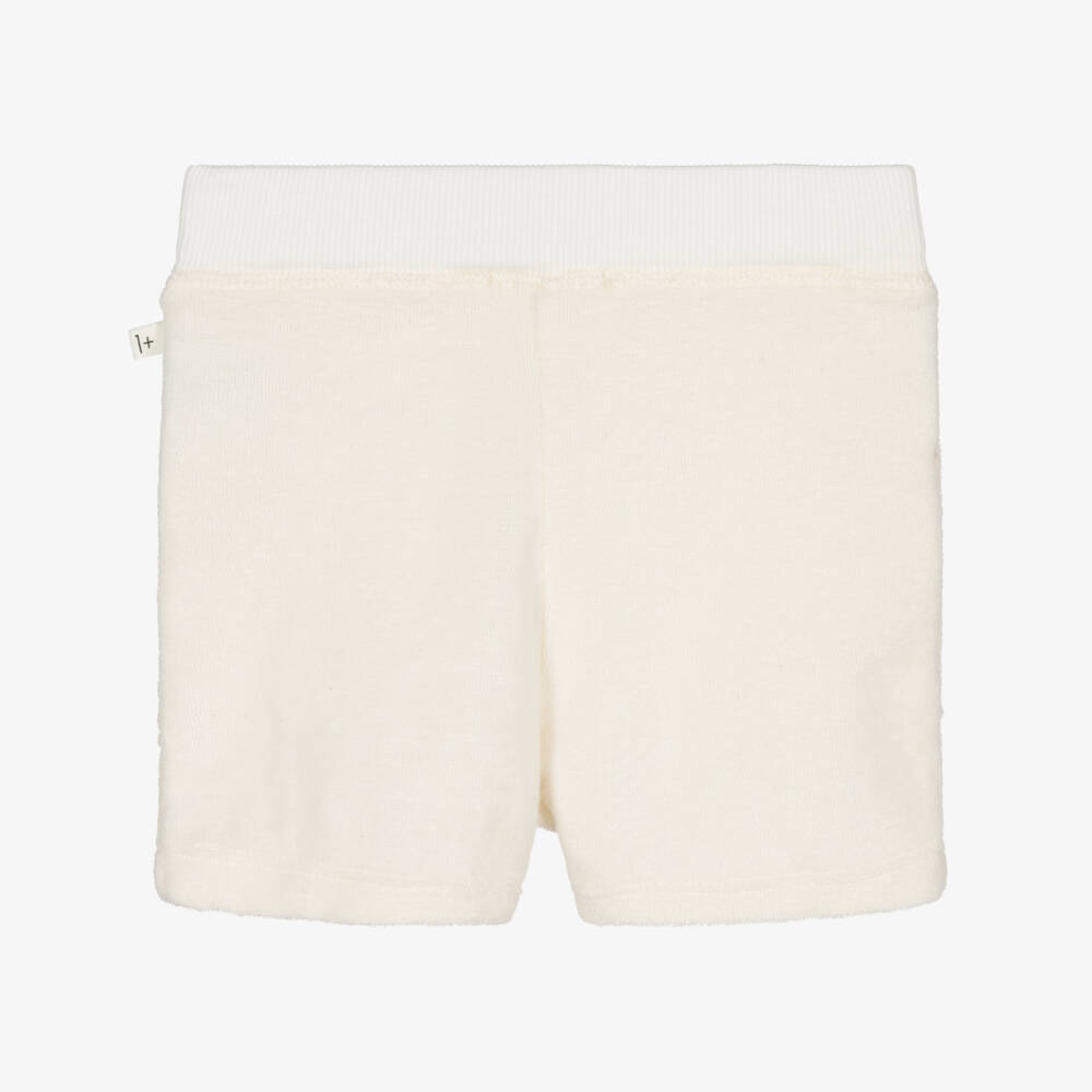 1 + in the family-Boys Ivory Cotton Towelling Shorts | Childrensalon Outlet