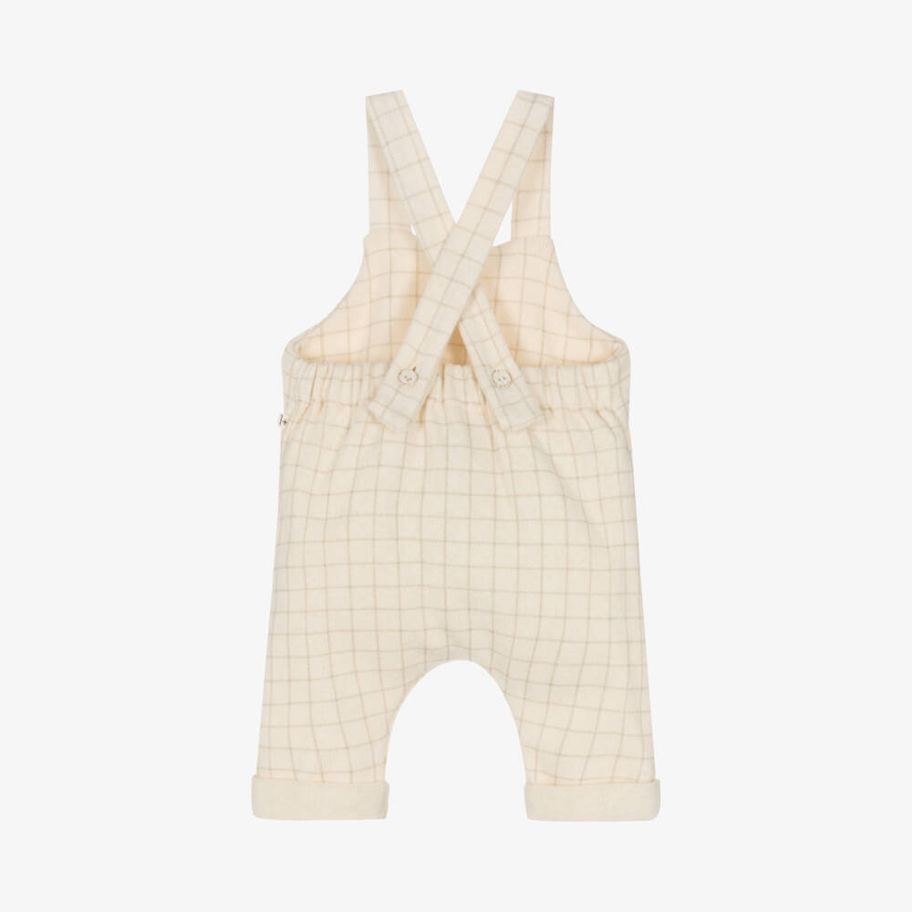 1 + in the family-Boys Ivory Knit Check Dungarees | Childrensalon Outlet