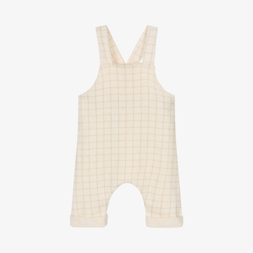 1 + in the family-Boys Ivory Knit Check Dungarees | Childrensalon Outlet