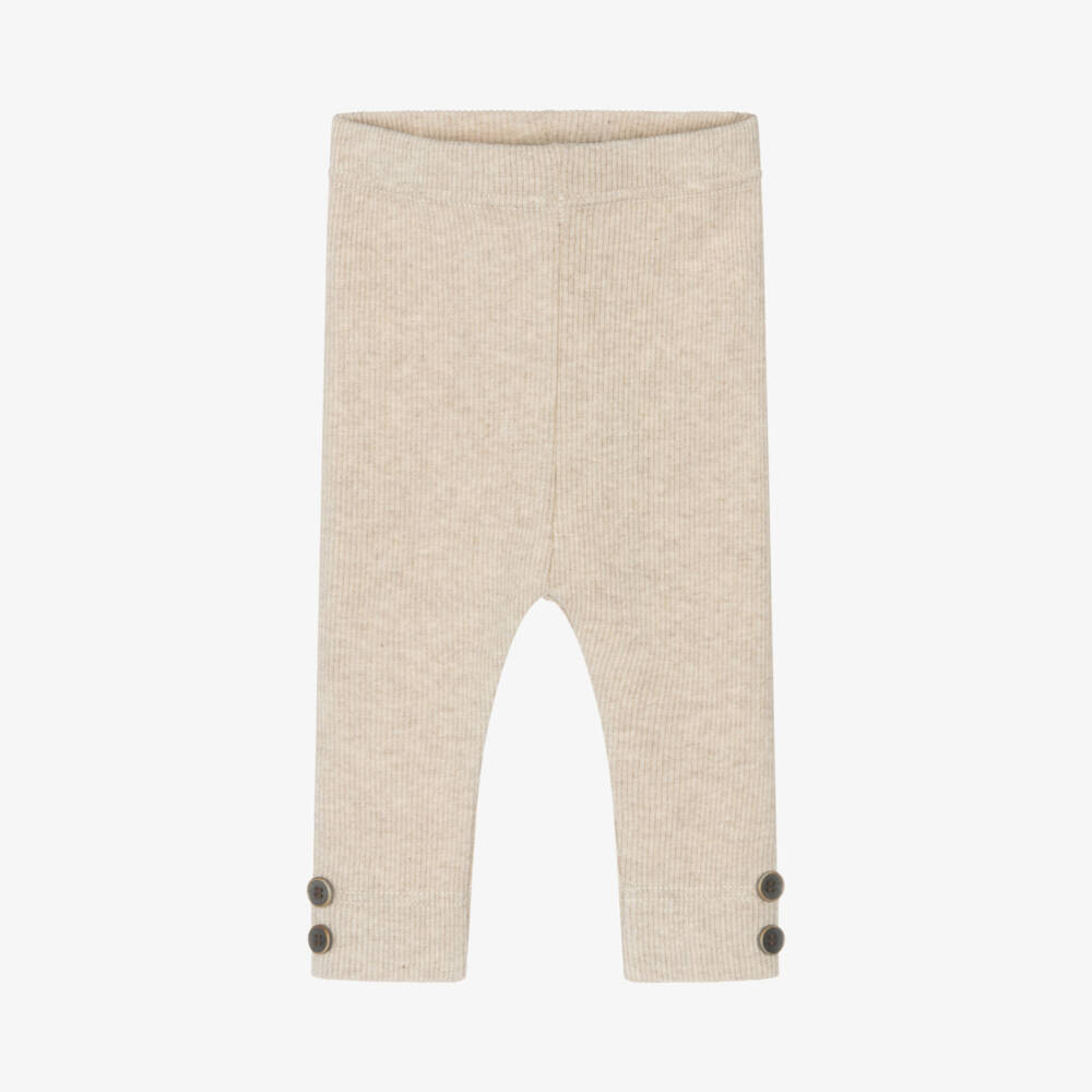 1 + in the family-Boys Ivory Ribbed Knit Leggings | Childrensalon Outlet
